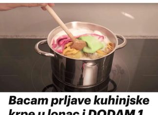 Jednostavnim bacanjem zaprljanih kuhinjskih krpa u lonac i dodavanjem jednog sastojka, čak i najtvrdokornije mrlje nestaju trenutno.