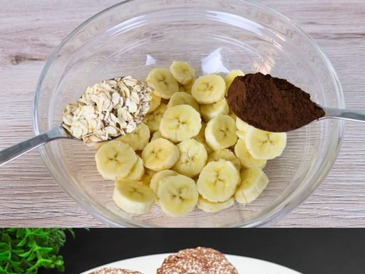 Pomiješajte banane sa zobi i kakaom u prahu! bićete iznenađeni! bez belog šećera! bez brašna! nema ulja! bez glutena