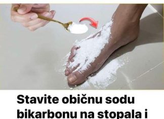 Nanesite sodu bikarbonu na stopala i pustite da počne djelovati: