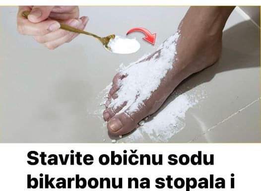 Nanesite sodu bikarbonu na stopala i pustite da počne djelovati: