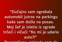“Slučajno sam ogrebala automobil…”