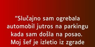 “Slučajno sam ogrebala automobil…”