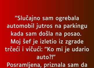“Slučajno sam ogrebala automobil…”