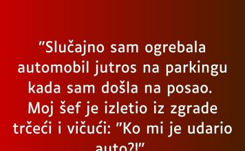“Slučajno sam ogrebala automobil…”