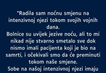 “Radila sam noćnu smjenu na intenzivnoj njezi…