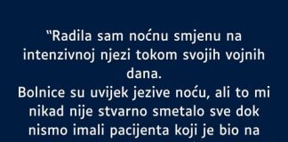 “Radila sam noćnu smjenu na intenzivnoj njezi…