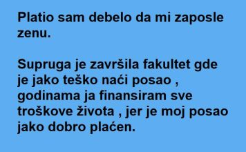 Platio da ŽENA dobije POSAO ali to mu se ŽESTOKO obilo o GLAVU!