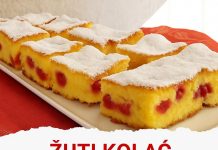 PRAVI STARINSKI ŽUTI KOLAČ S VIŠNJAMA GOTOV ZA 30 MINUTA