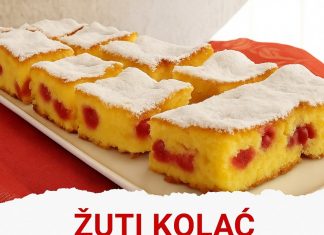 PRAVI STARINSKI ŽUTI KOLAČ S VIŠNJAMA GOTOV ZA 30 MINUTA