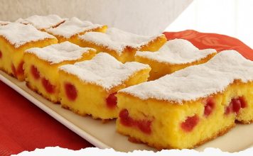 PRAVI STARINSKI ŽUTI KOLAČ S VIŠNJAMA GOTOV ZA 30 MINUTA