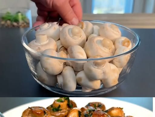 GLJIVE KUHANE NA PARI U BIJELOM LUKU I MASLACU SA SVJEŽIM PERŠUNOM