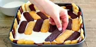 BEZ PEČENJA – I NESTALE SU ZA MINUTU! SLADOLED TORTA SA KEKISIMA I NUTELLOM