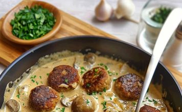 PEČENE ĆUFTE U KREMASTOM SOSU OD ŠAMPINJONA – NEODOLJIVO UKUSNE! 🍽️