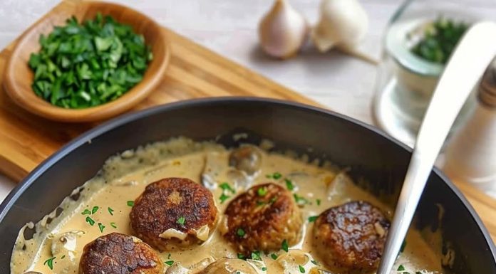 PEČENE ĆUFTE U KREMASTOM SOSU OD ŠAMPINJONA – NEODOLJIVO UKUSNE! 🍽️