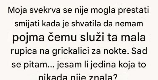 Moja svekrva se nije mogla prestati smijati kada je shvatila čemu služi ova mala rupica… Moja svekrva se nije mogla prestati smijati kada je shvatila čemu služi ova mala rupica… - featured image