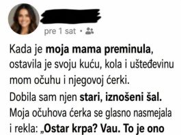 Posle majčine smrti svi su nasledili kuću, automobil i novac, a njoj je ostao samo stari šal: Nekoliko nedelja kasnije saznala je zašto Posle majčine smrti svi su nasledili kuću, automobil i novac, a njoj je ostao samo stari šal: Nekoliko nedelja kasnije saznala je zašto - featured image